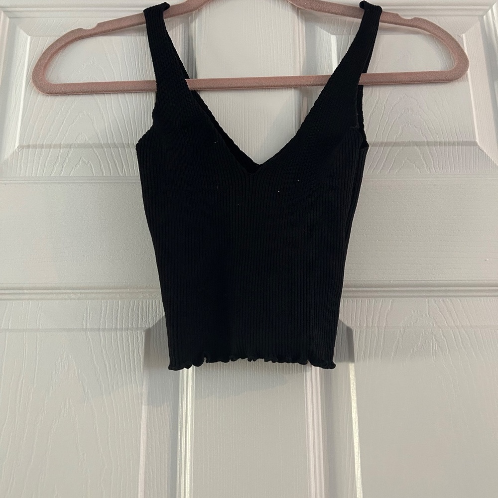 Black Ripped Crop Top - Picture 2 of 2